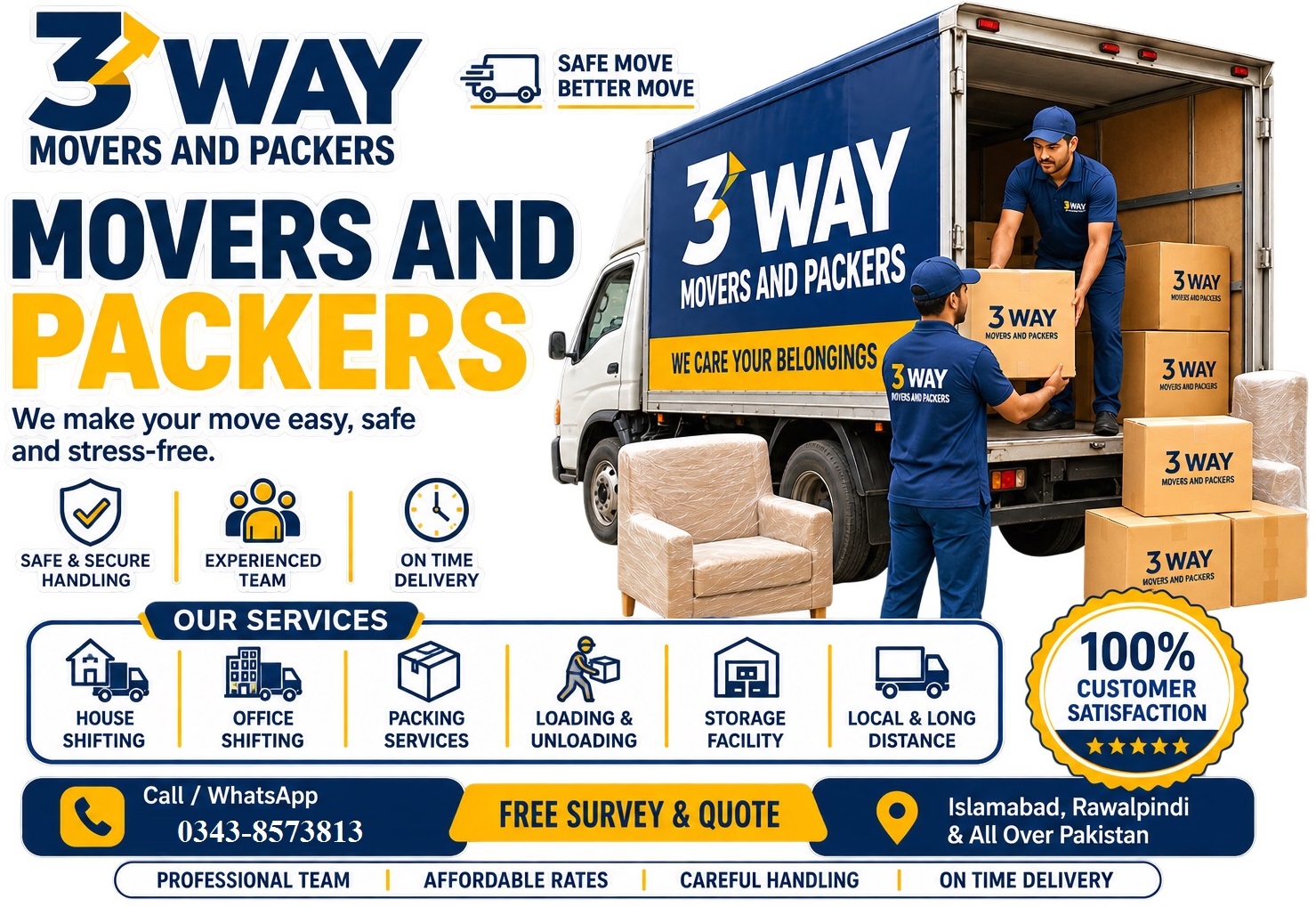 3 Way Movers and Packers professional shifting,packing,relocation services in Islamabad,Lahore,Rawalpindi and Karachi